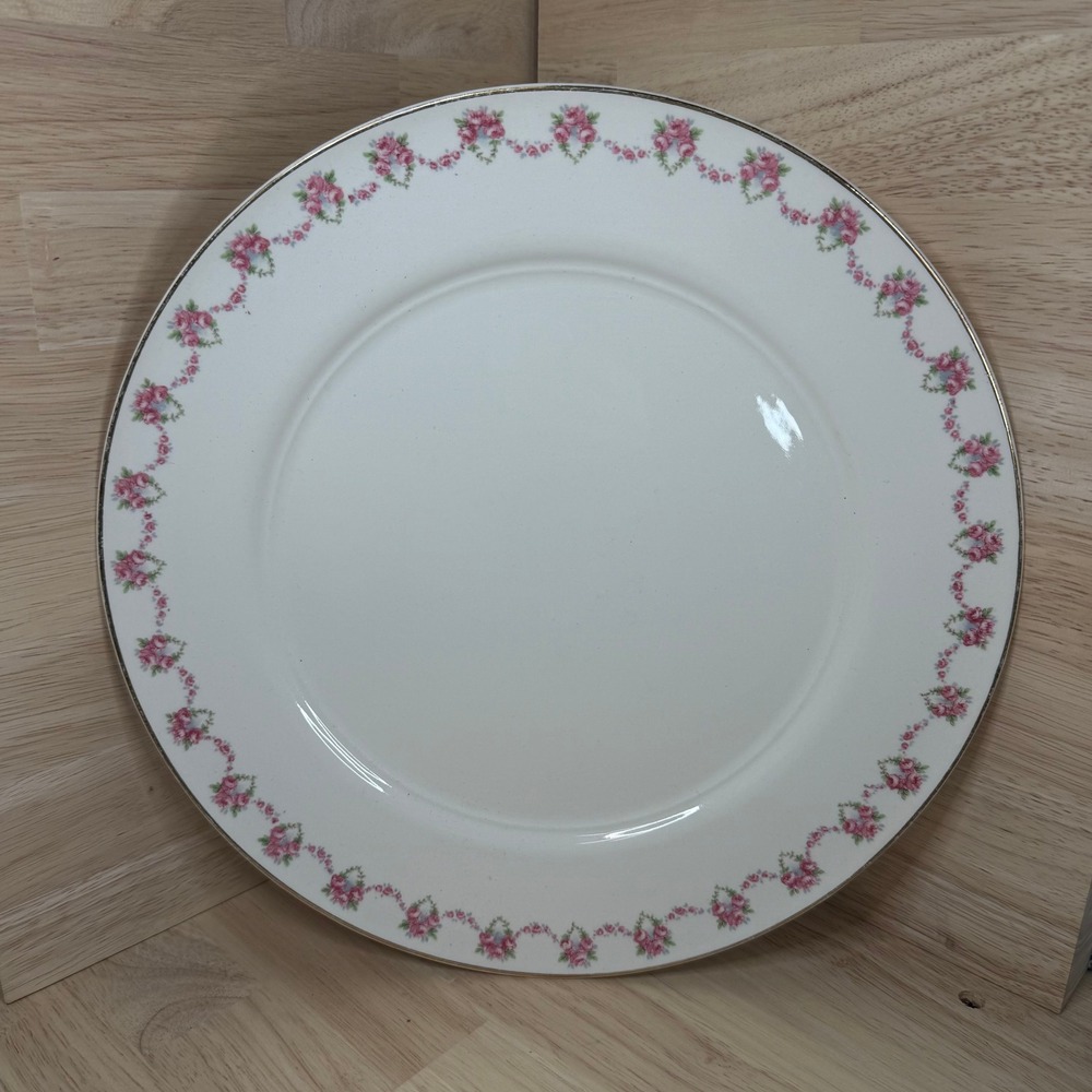 Vintage Limoges Floral Plate Dinnerware Edge Gold Trim 12.5" 22K‎